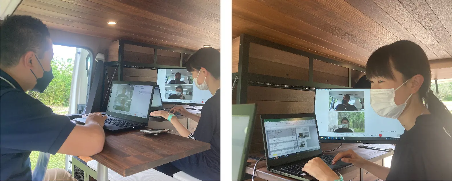 モバイルオフィスカー 内部から モバイルオフィスカー 内部から