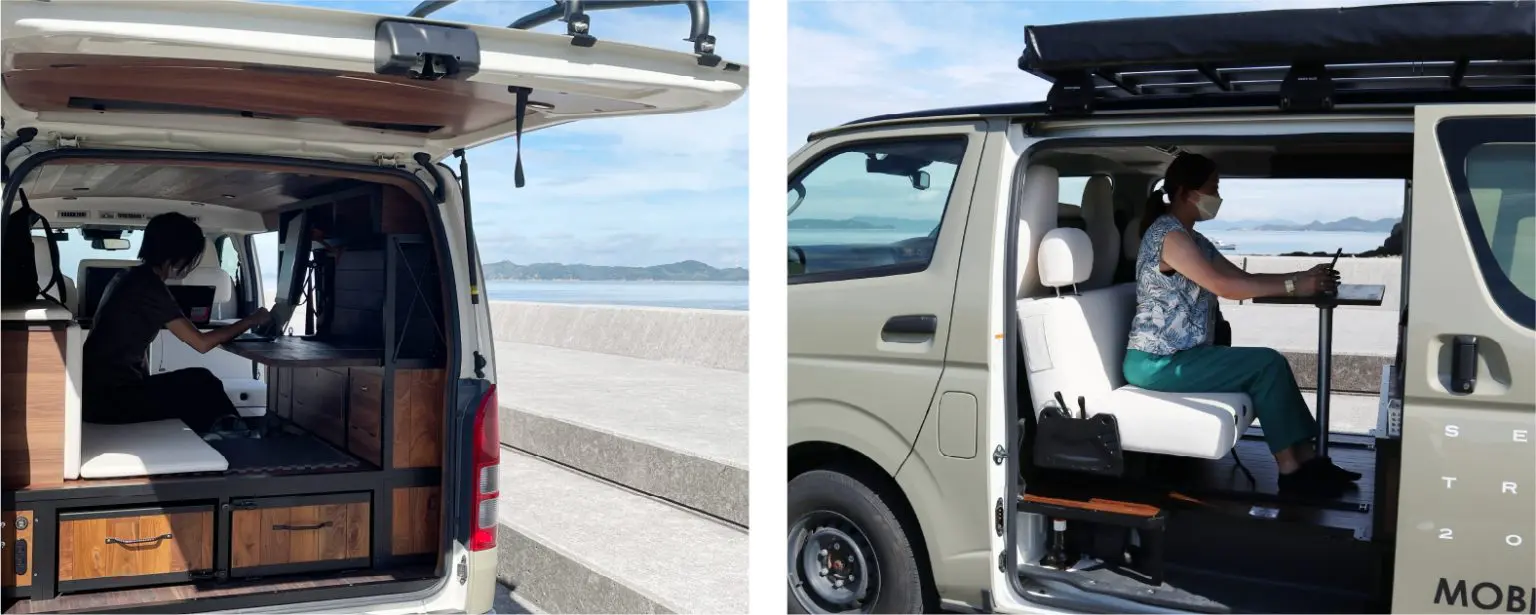 モバイルオフィスカー 内部の様子 モバイルオフィスカー 内部の様子