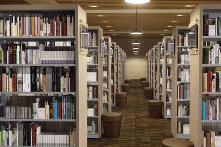 LBタイプ書架(木金混合書架)