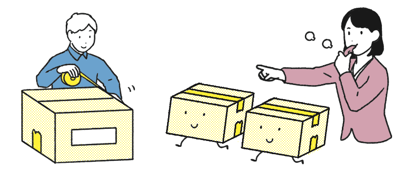 移転1ヶ月前ぐらいから荷造り開始